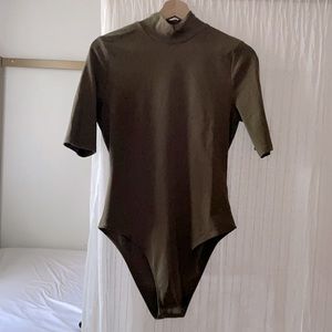 A olive Green bodysuit